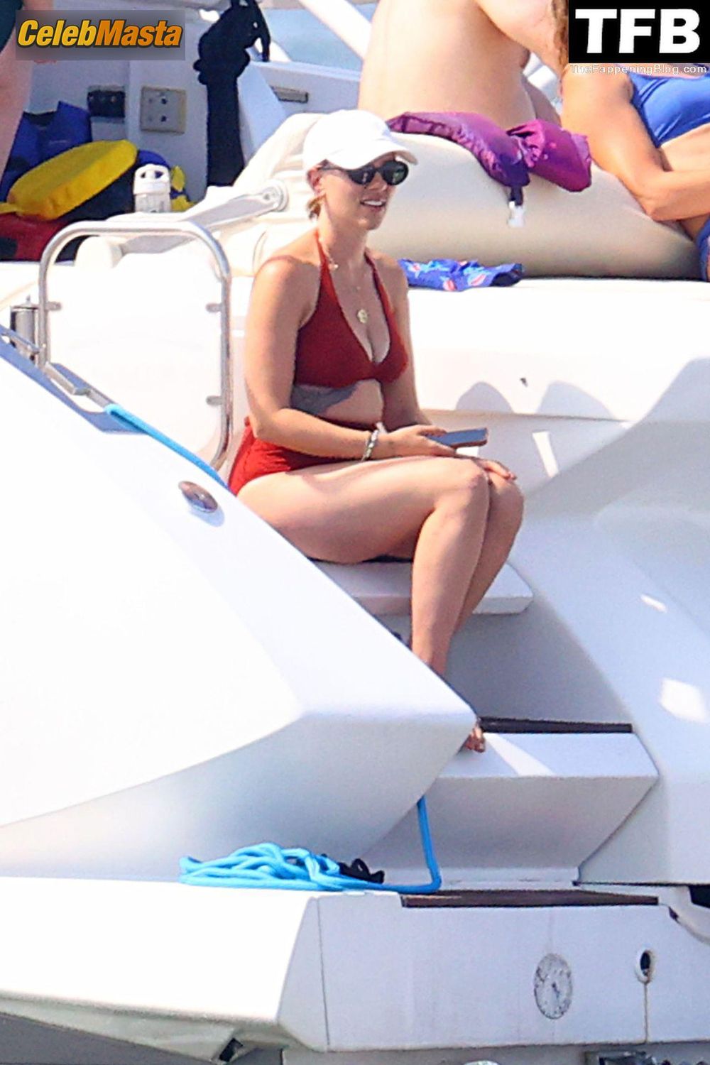 Scarlett Johansson Sexy Seen Flaunting Her Hot Figure Wearing A Red Bikini In East Hampton Photo Gallery photo 1