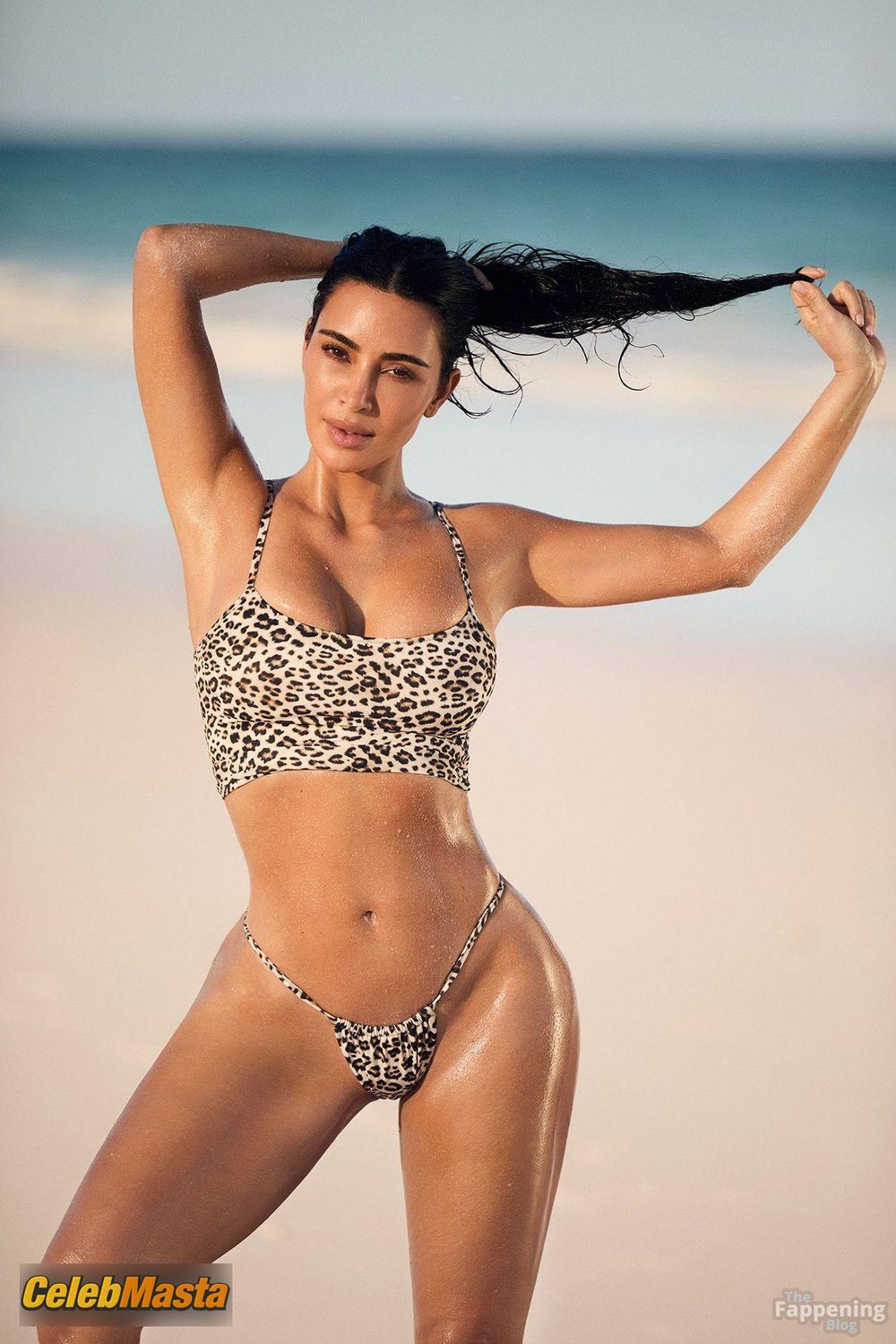 Kim Kardashian Sexy Shows Off Her Wet Body, Sultry Boobs And Curves In A Photoshoot For Her SKIMS Swimwear photo 1