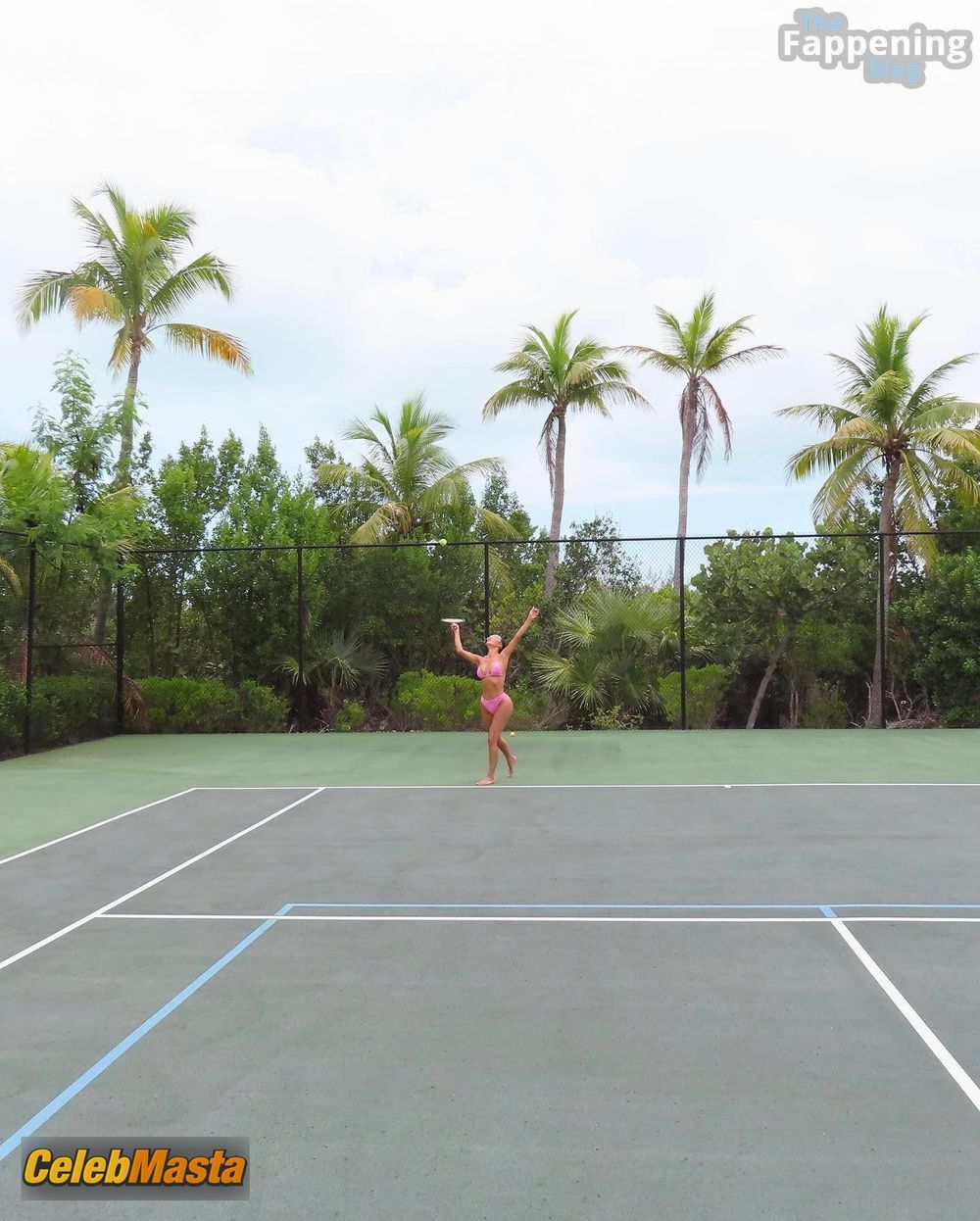 Kim Kardashian Striking Sexy In Pink Bikini Tennis Match Photo Gallery photo 1