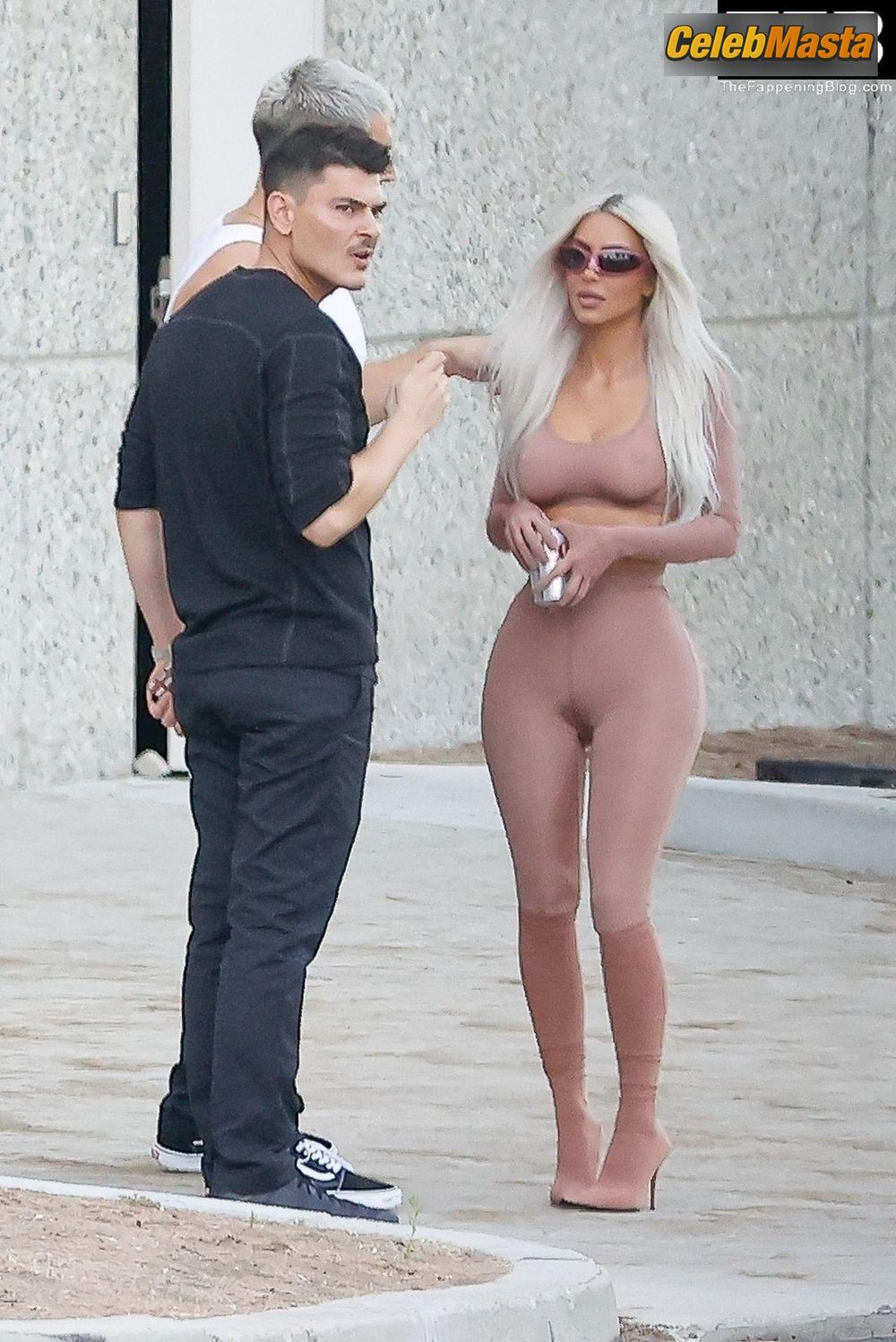 Kim Kardashian Sexy Seen Showcasing Her Hot Tits And Ass Wearing A Sheer SKIMS Cropped Top And Leggings in Calabasas Photo Gallery photo 1