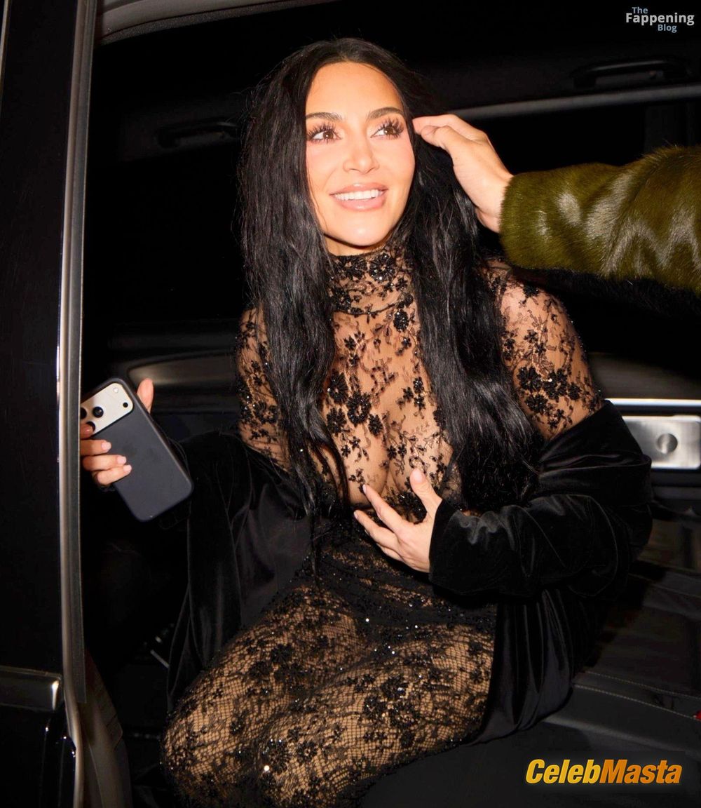 Kim Kardashian Sexy Shows Off Her Hot Boobs Wearing A Sultry Lace Catsuit In Paris Photo Gallery photo 1