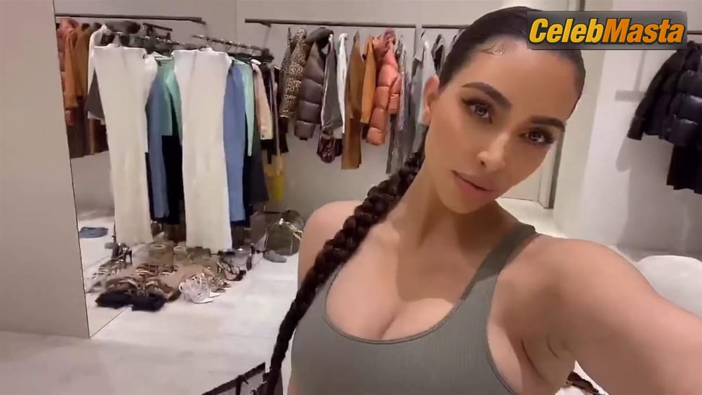 Kim Kardashian West walks through SKIMS Stretch Rib Collection photo 1