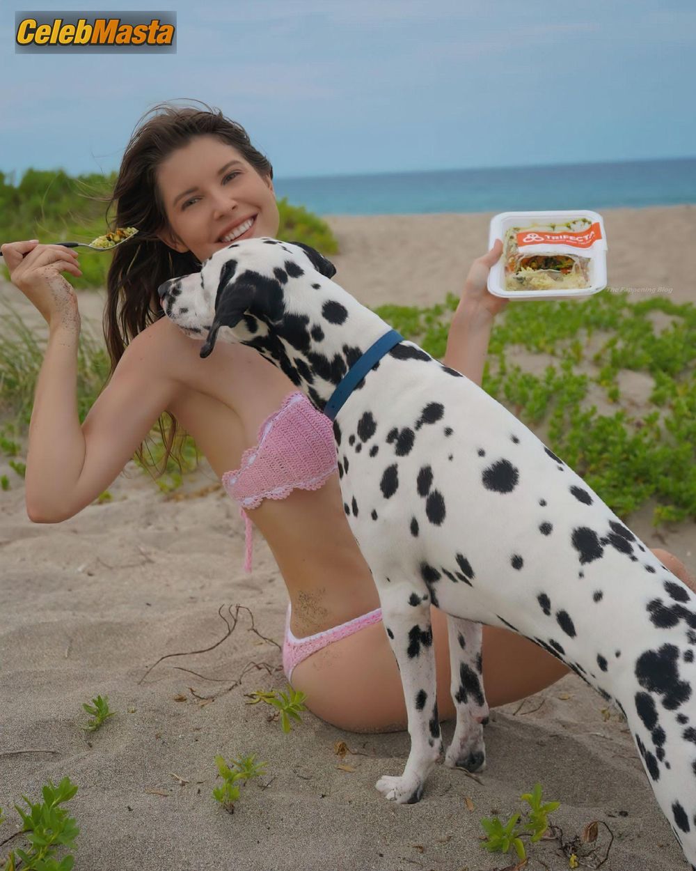 Amanda Cerny Sexy Poses In A Bikini With Her Dog For A Photoshoot photo 1
