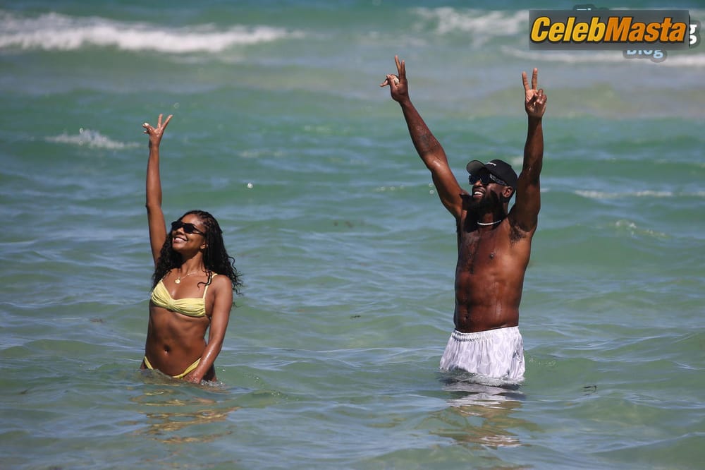 Gabrielle Union Sexy Seen with Dwyane Wade Shows Off Her Amazing Body Wearing a Hot Bikini at the Beach in Miami Photo Gallery photo 1