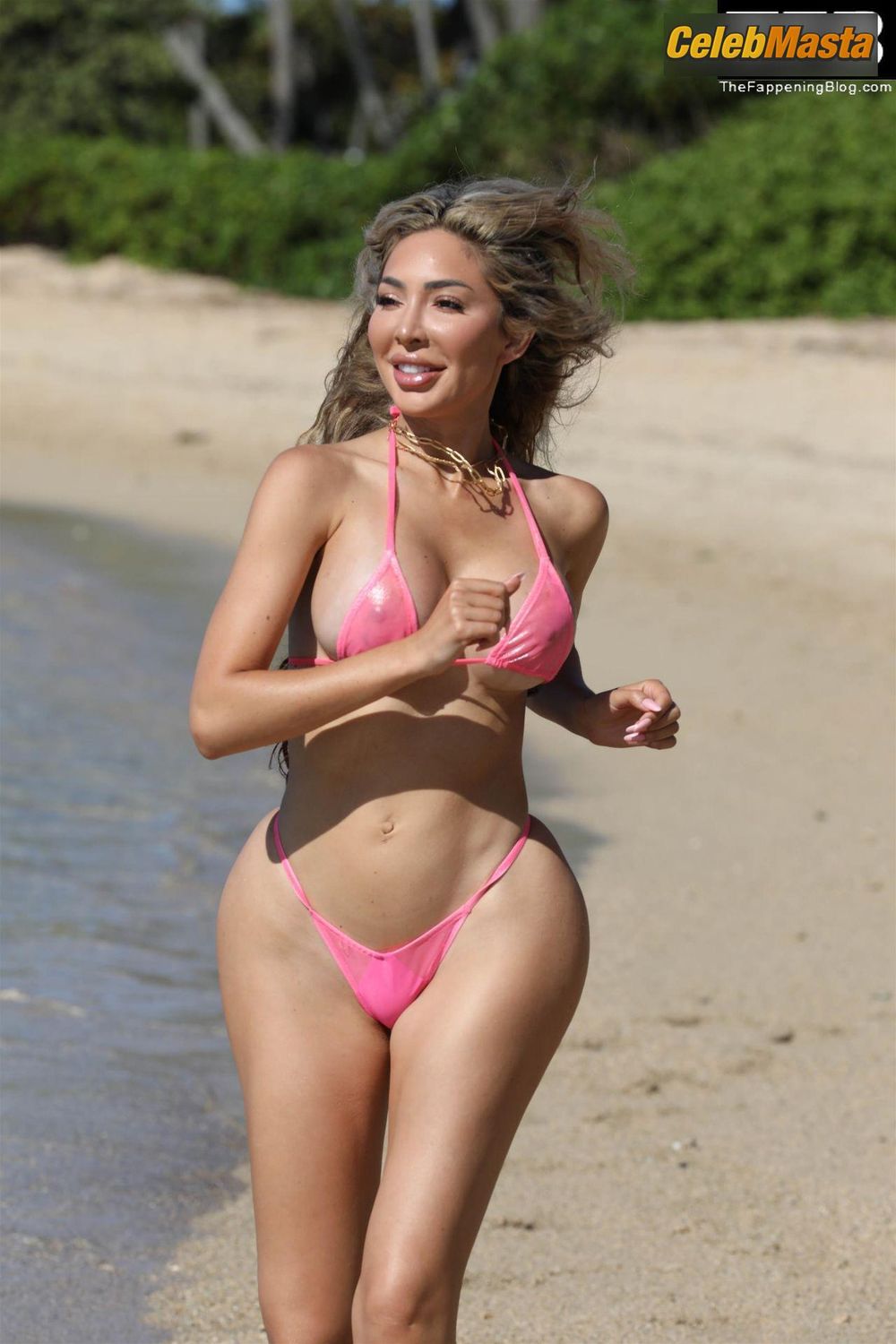 Farrah Abraham Sexy Seen Showing Off Her Curves Wearing A Pink Bikini in Hawaii Photo Gallery photo 1