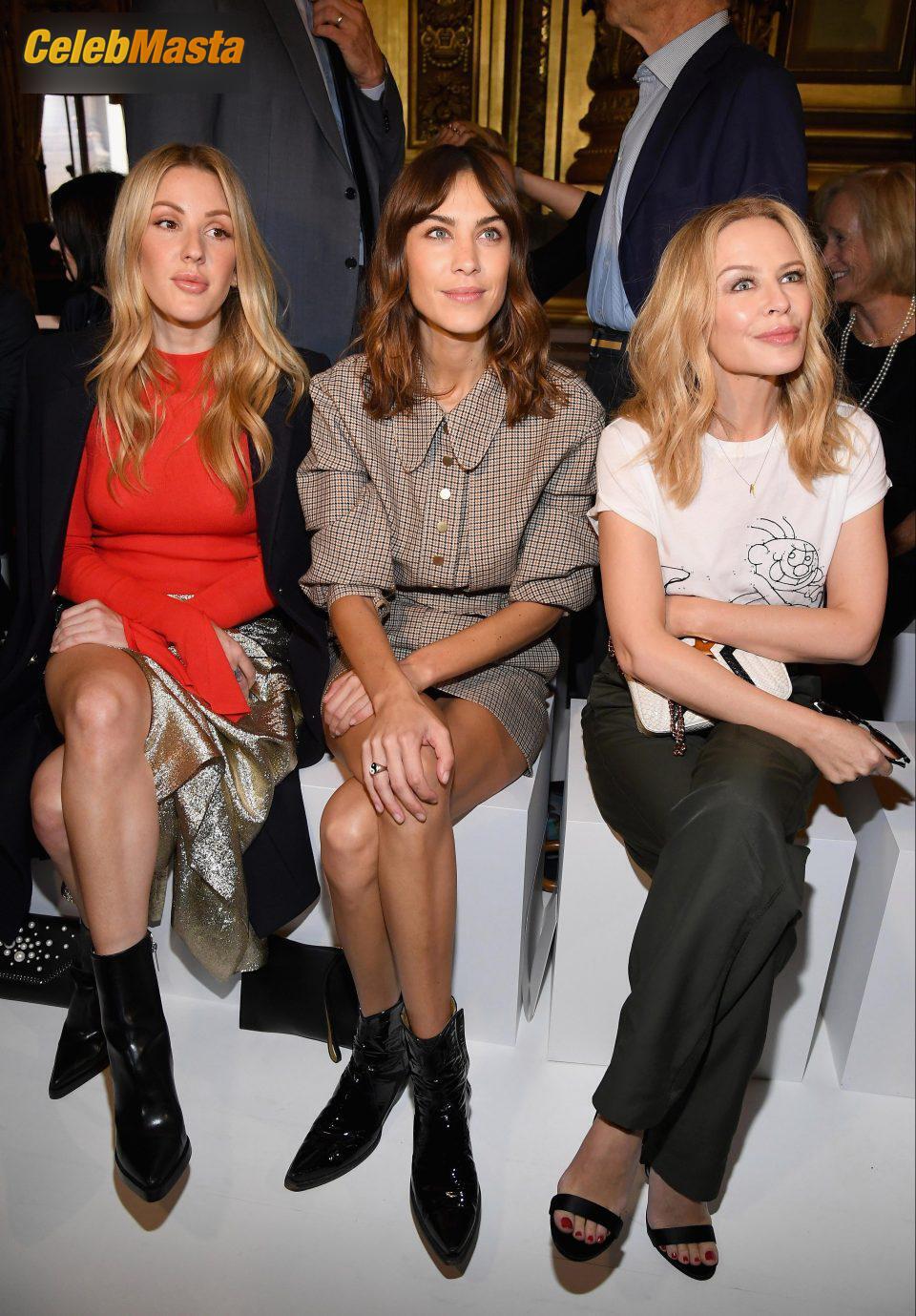 Ellie Goulding Photo Set: Braless In A Red Top At Stella Mccartney Show In Paris photo 1