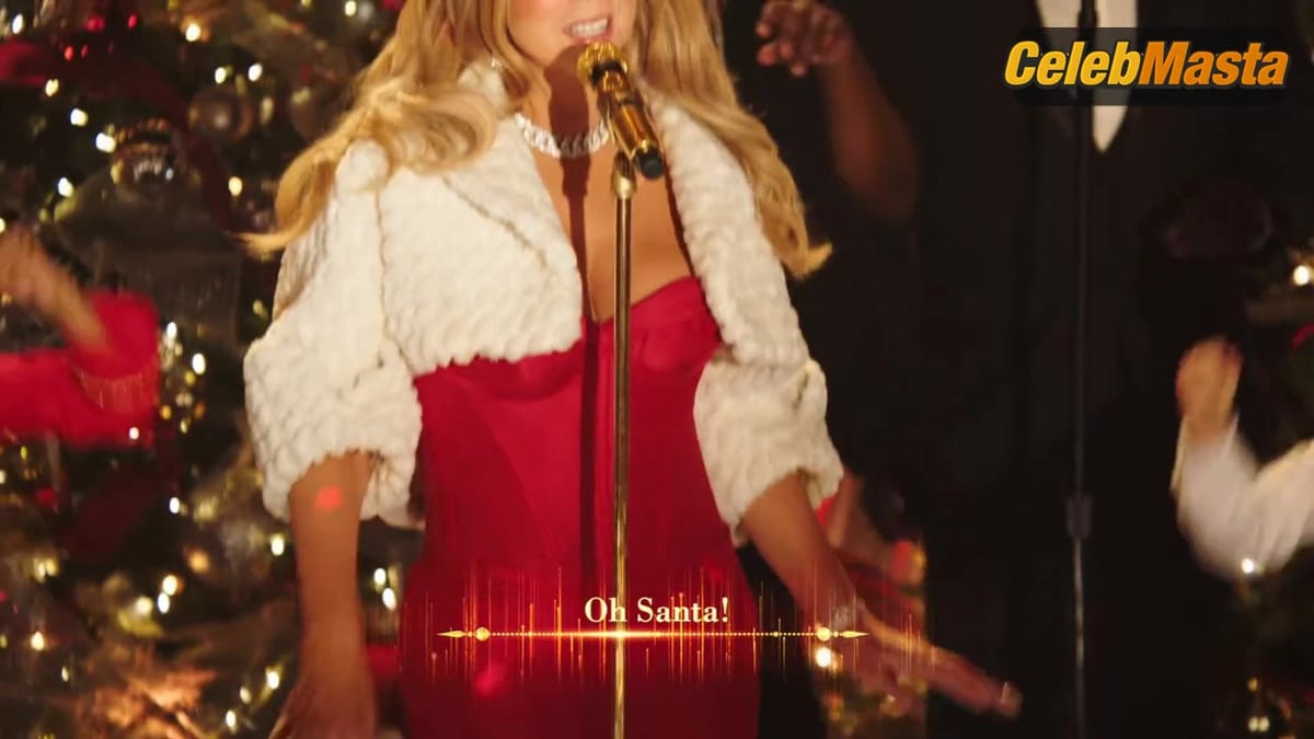 Mariah Carey Breasts Scene in Mariah Carey's Merriest Christmas