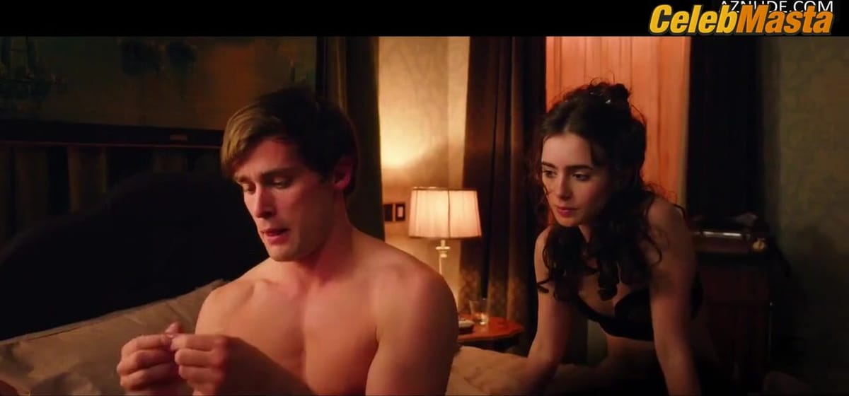 Lily Collins Tits and Underwear Scene from Love, Rosie