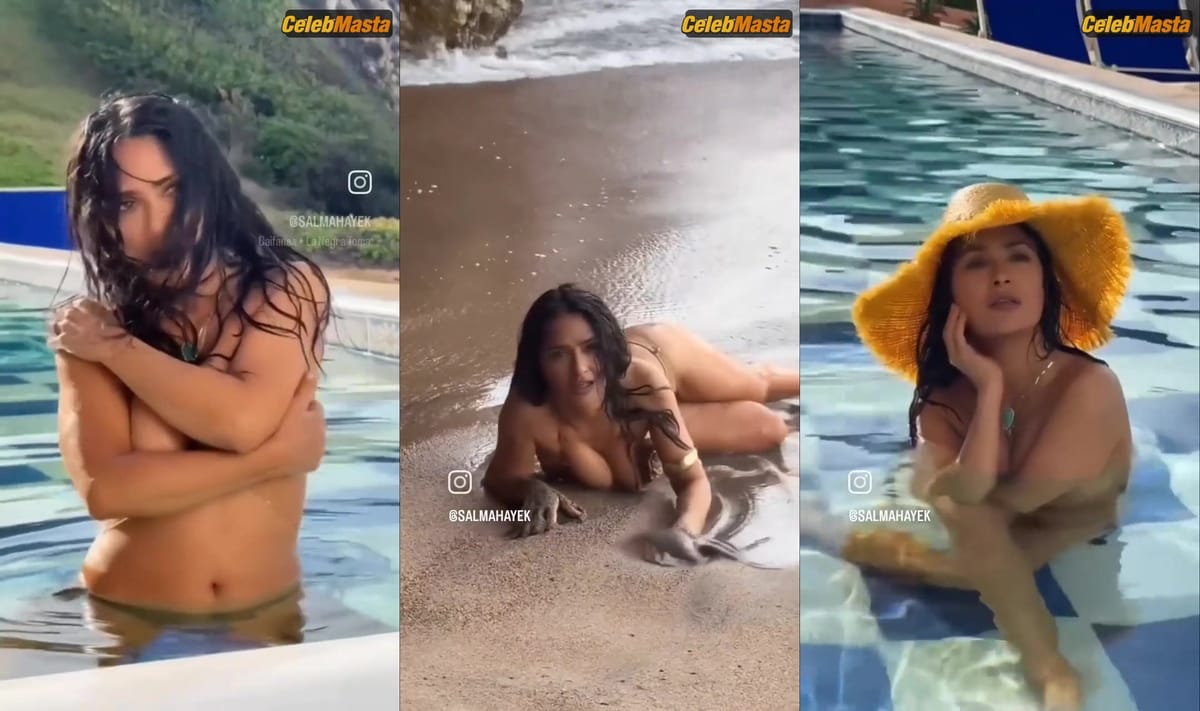 Salma Hayek's Boobs and Thong Scene in Sports Illustrated Swimsuit 2016