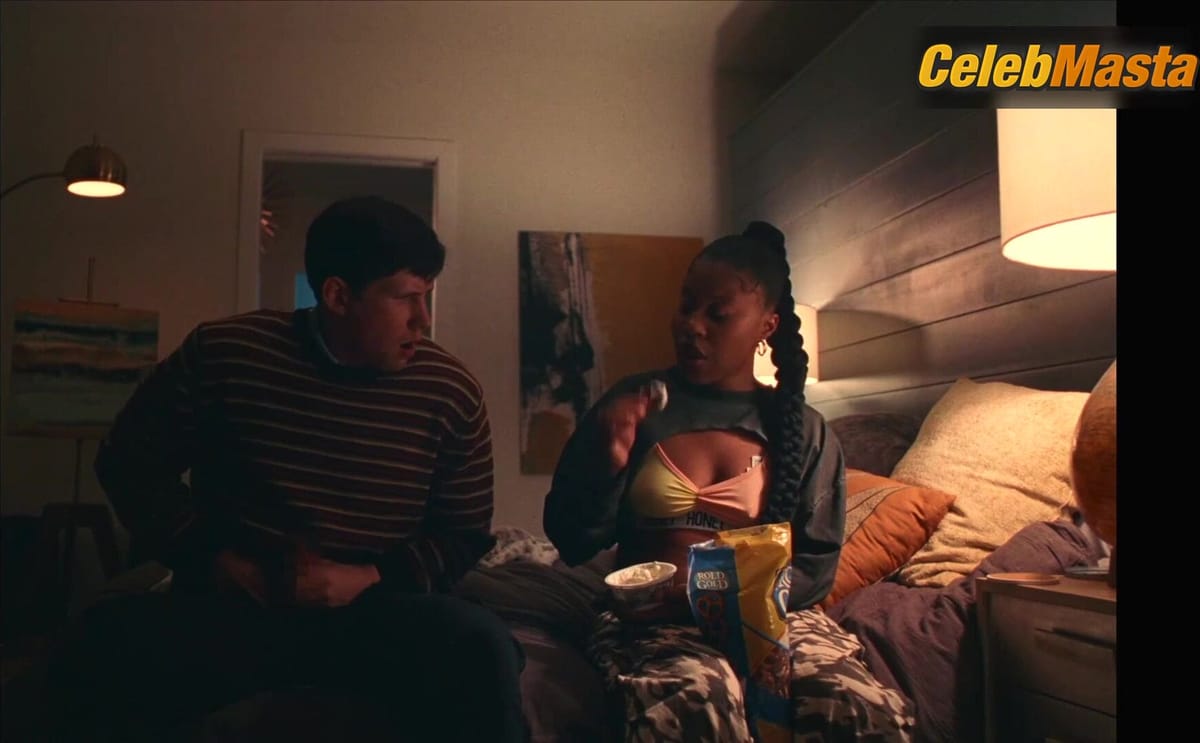 X Mayo and Dominique Fishback's Tits, Booty Scene in Swarm