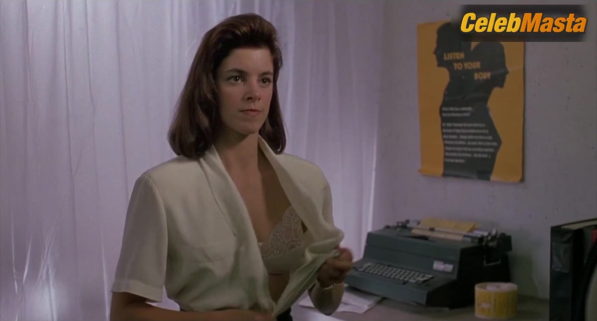 Cynthia Gibb Underwear Scene in Death Warrant, Reveals Lingerie Wait, let me reconsider - that's not right either. Cynthia Gibb Reveals Underwear Scene in Death Warrant