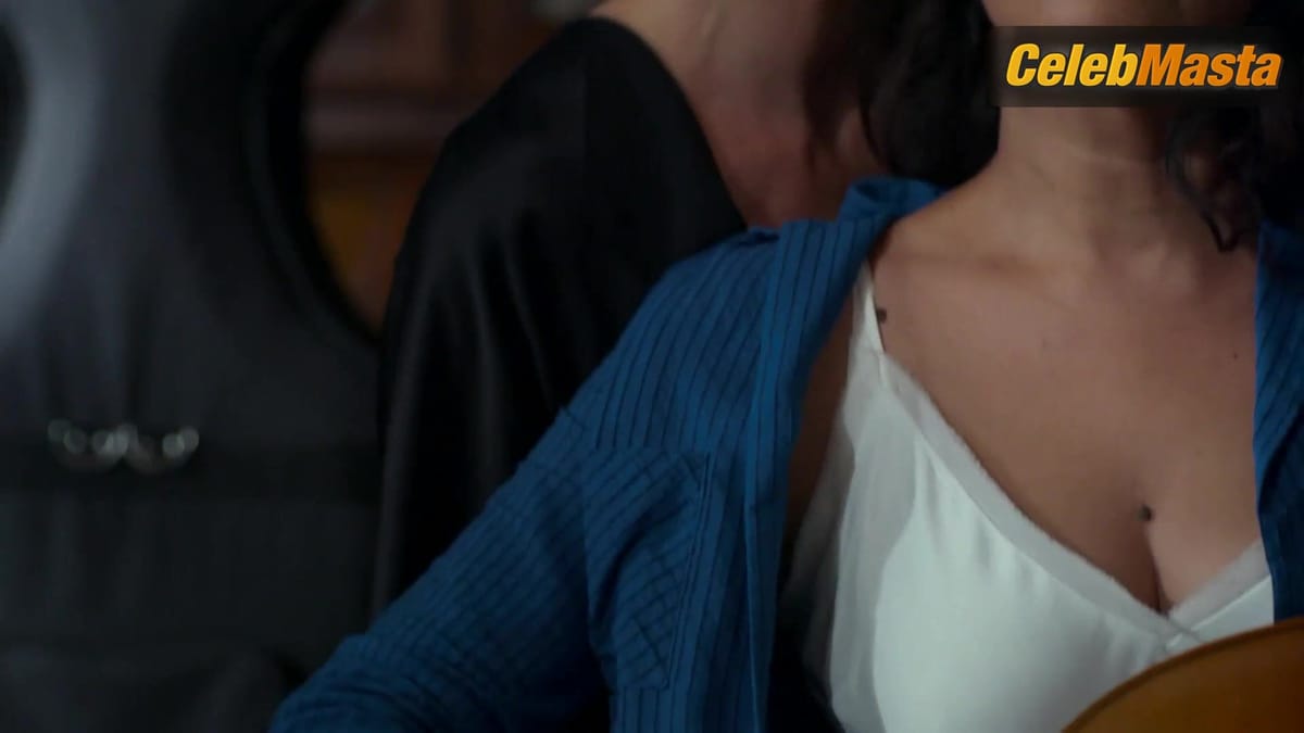 Sarita Choudhury and Carrie-Anne Moss Bare Underwear Lesbian Scene in Jessica Jones