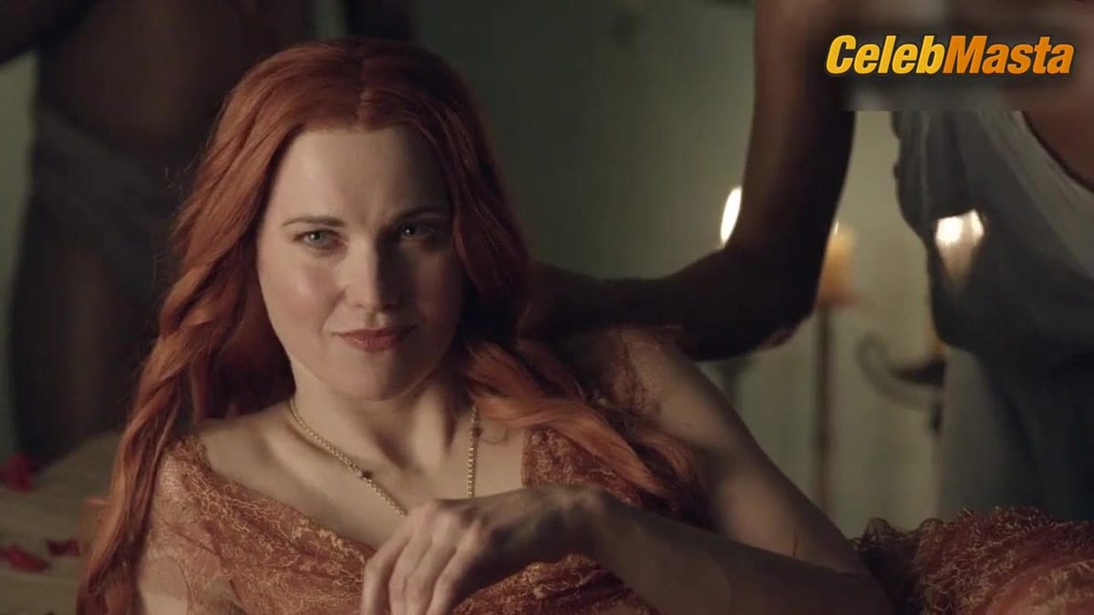 Lucy Lawless and Aria Dickson Show Tits in Spartacus Scene