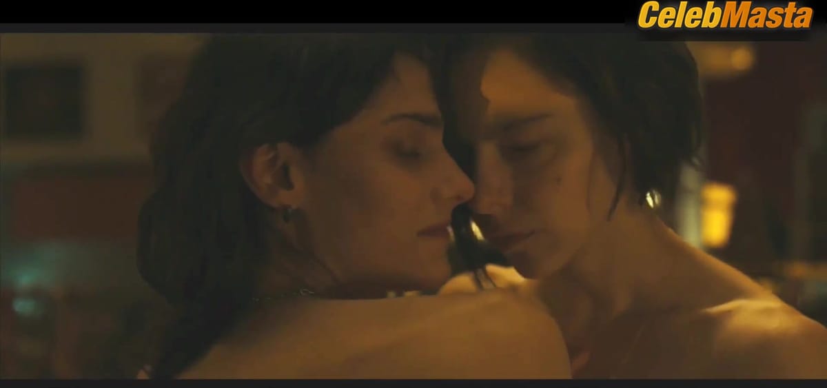 Marion Barbeau and Eugenie Derouand Bare Boobs in Lesbian Sex Scene, Drone