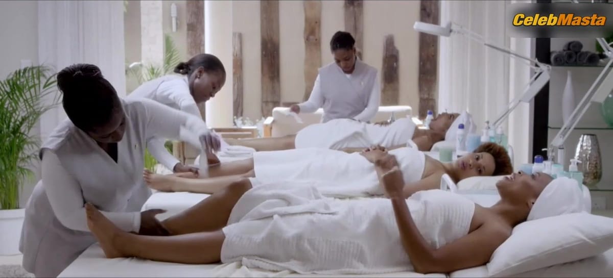 Mmabatho Montsho, Renate Stuurman and Khanyi Mbau Tits Scene in Happiness Is a Four-Letter Word