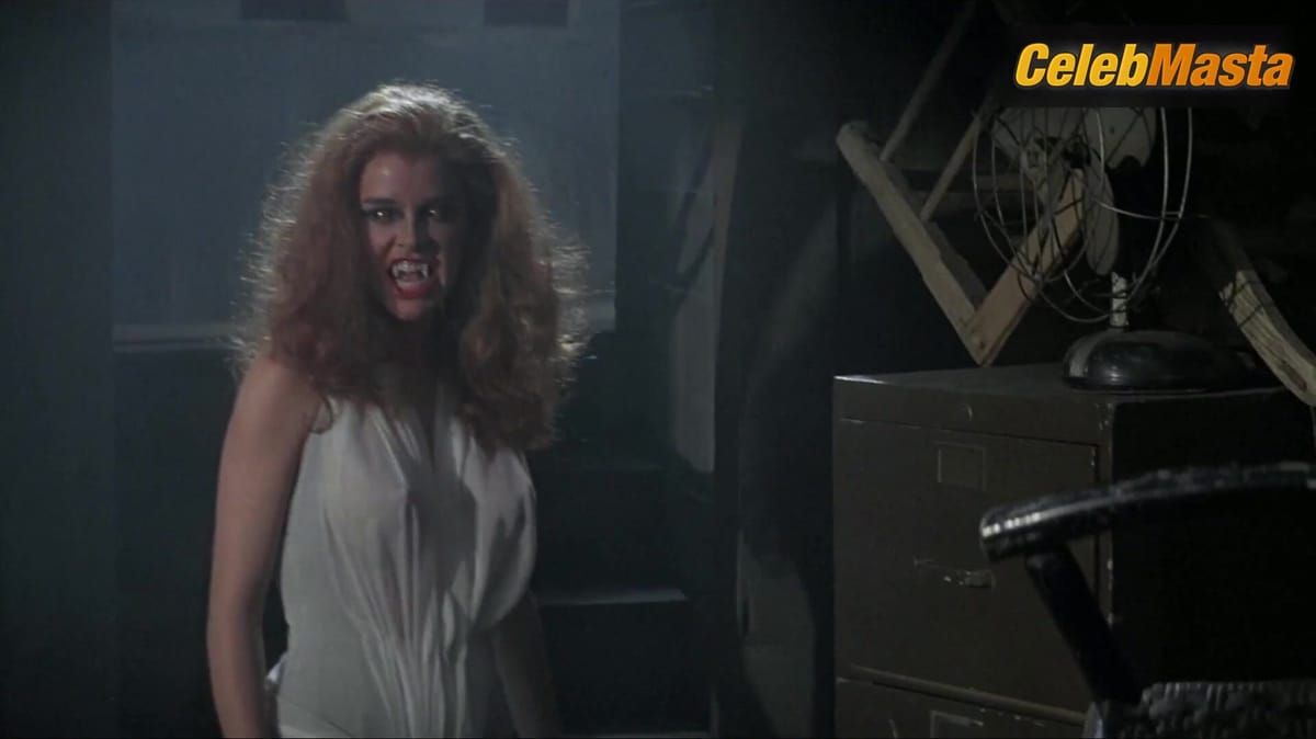 Amanda Bearse nude/sexy scene in Fright Night