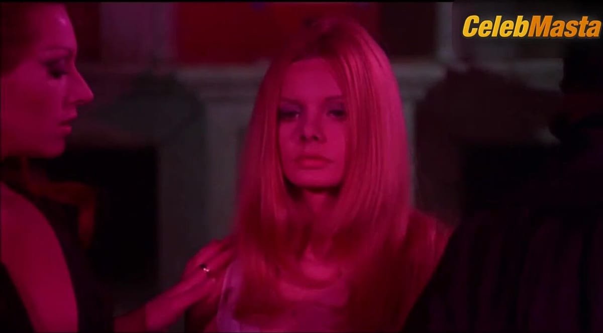 Helga Line and Cristina Suriani in Underwear, Lesbian Scene from Horror Rises From The Tomb