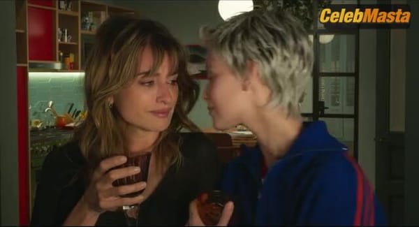 Penelope Cruz and Milena Smit Bare Lesbian Scene in Underwear, Parallel Mothers