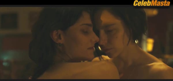 Marion Barbeau and Eugenie Derouand Bare Boobs in Lesbian Sex Scene, Drone