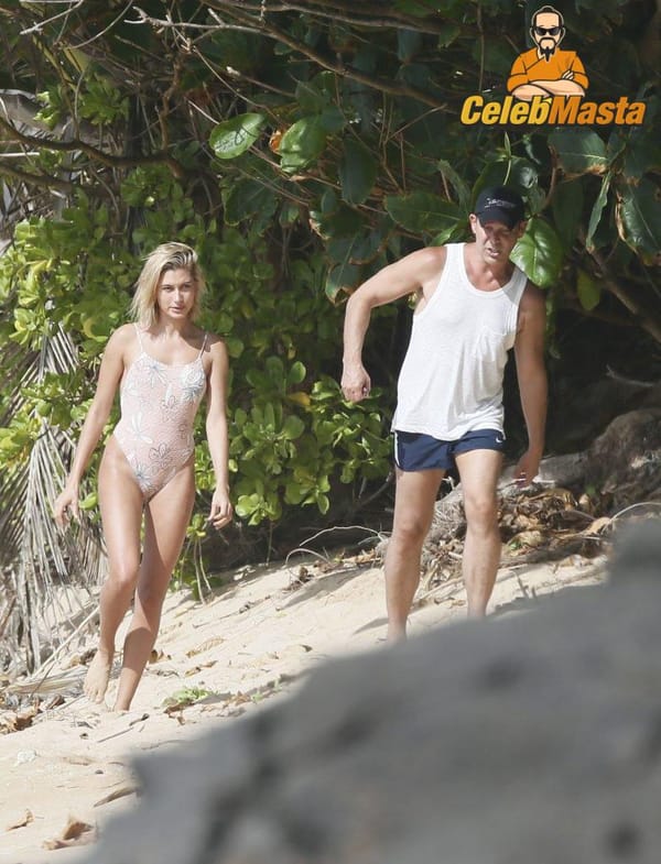 Hailey Baldwin Wedgie Bikini Exposing Nipples Pics photo 32