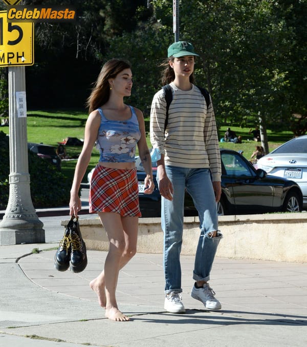 Rainey Qualley Braless Showing Tits at Silverlake in Los Angeles photo 18