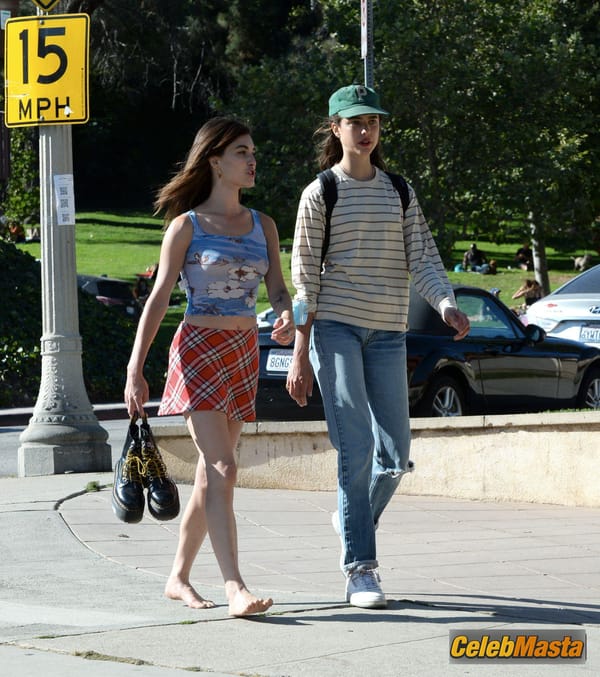 Rainey Qualley Braless Showing Tits at Silverlake in Los Angeles photo 37