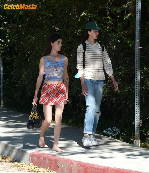 Rainey Qualley Braless Showing Tits at Silverlake in Los Angeles photo 46