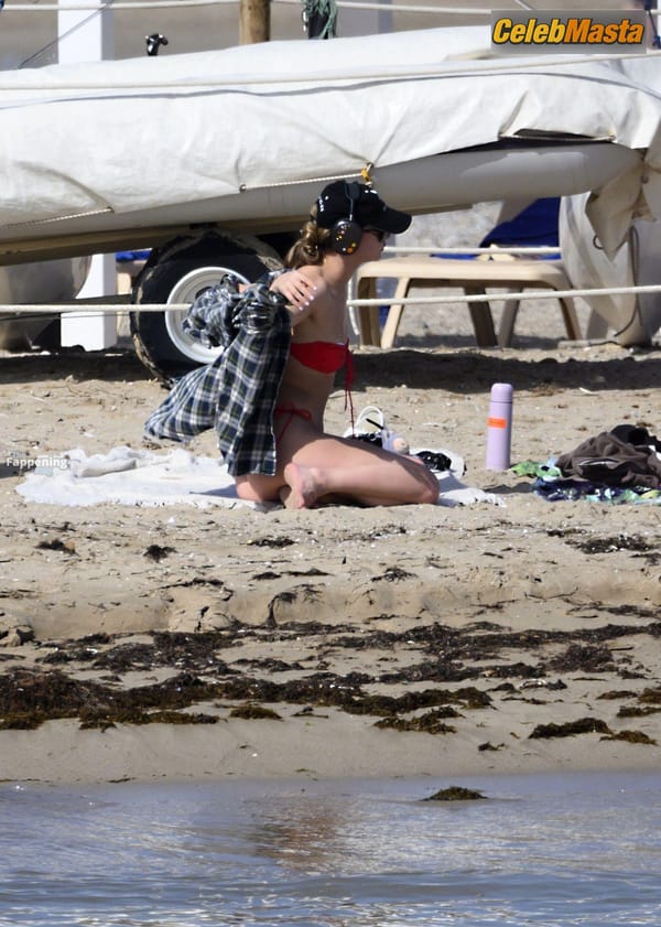 Madelyn Cline in a Red Bikini at Sitges Beach, Barcelona photo 35