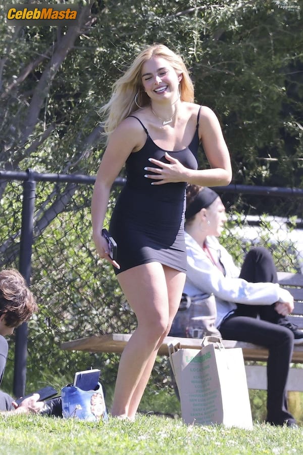 Addison Rae Legs in a Sheer Mini Dress at a Park, Los Angeles photo 35