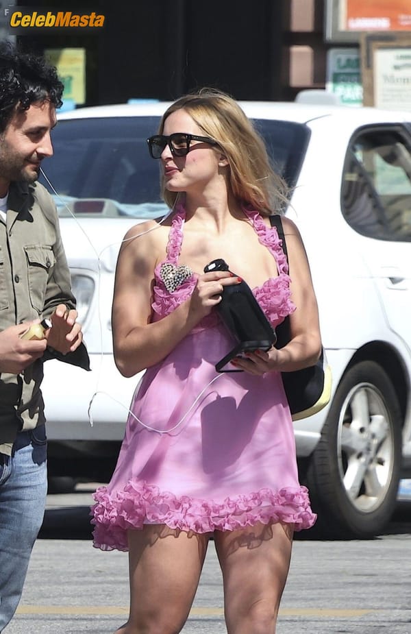 Addison Rae Legs in a Pink Mini Dress in Los Angeles photo 21