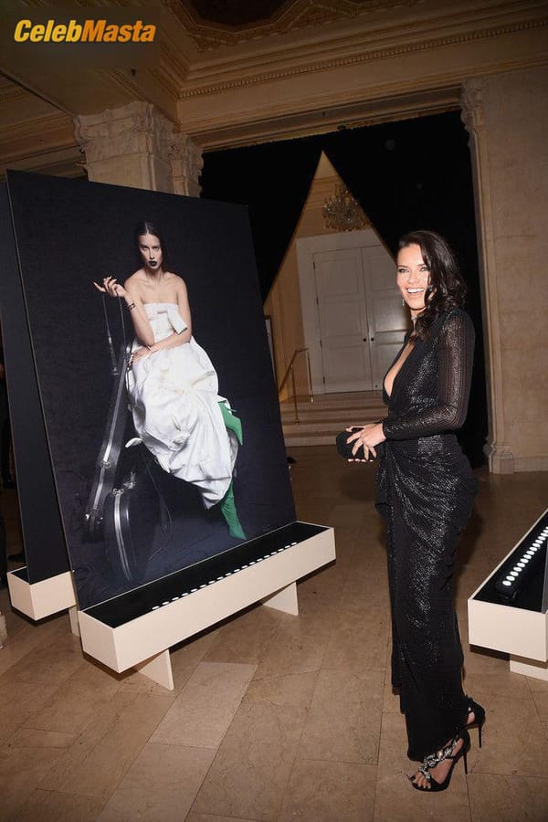 Adriana Lima Cleavage at Harper’s Bazaar Icons Party in NYC photo 1