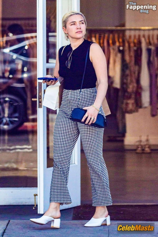 Florence Pugh Flaunts Braless Look In Beverly Hills photo 9