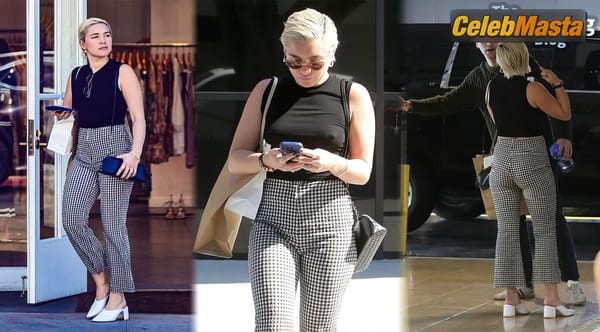 Florence Pugh Flaunts Braless Look In Beverly Hills photo 18