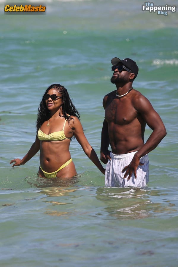 Gabrielle Union Seen with Dwyane Wade Shows Off Her Amazing Body Wearing a Hot Bikini at the Beach in Miami photo 34
