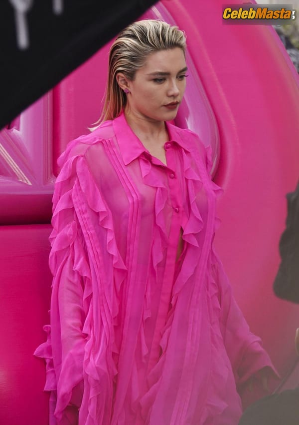 Florence Pugh Flashes Her Hot Tits During a Photoshoot for Valentinos New Campaign in Rome photo 26