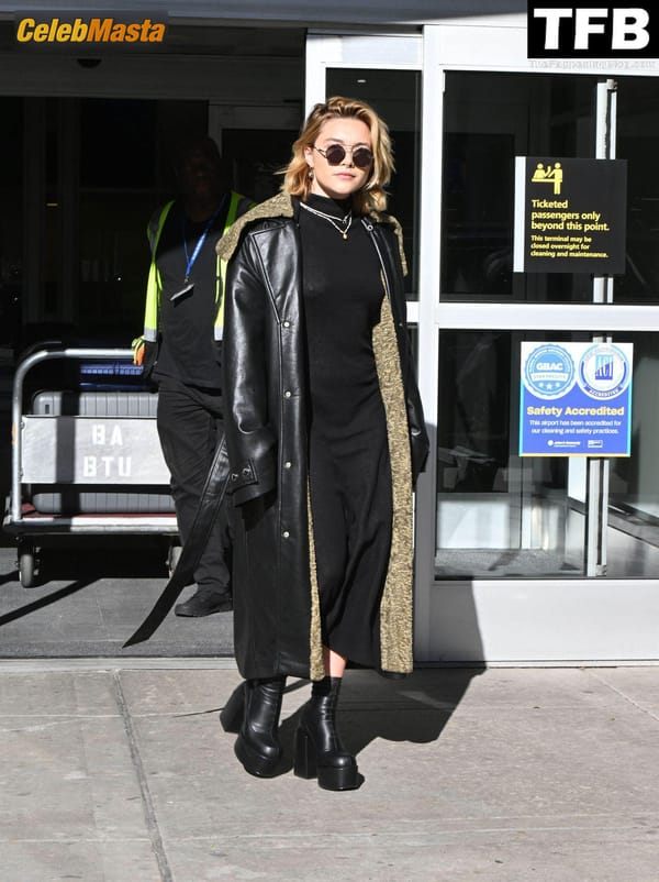 Florence Pugh Seen Showing Off Her Pokies At The JFK Airport In NYC photo 2