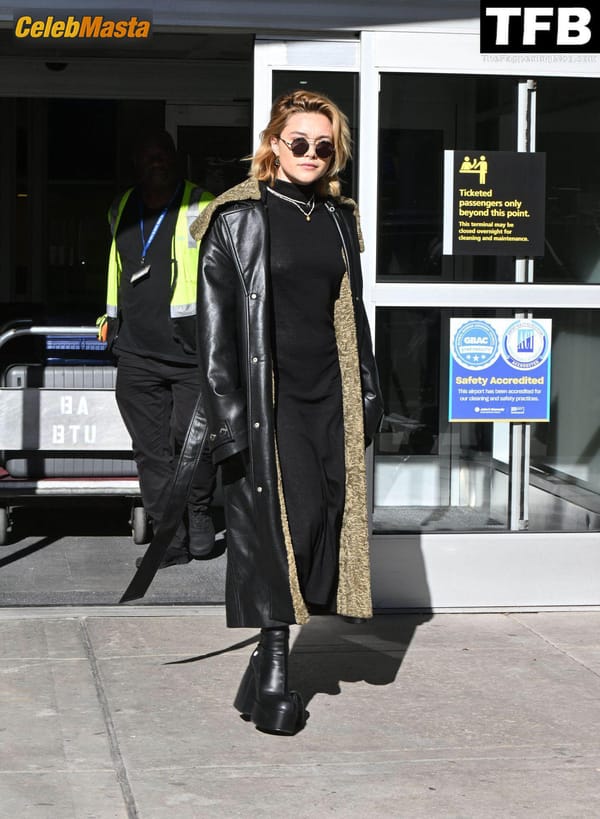 Florence Pugh Seen Showing Off Her Pokies At The JFK Airport In NYC photo 3