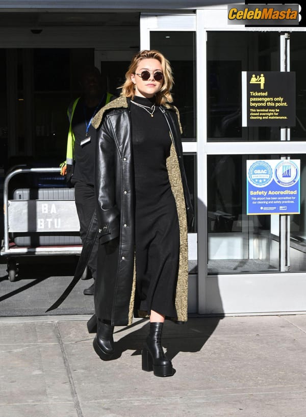 Florence Pugh Seen Showing Off Her Pokies At The JFK Airport In NYC photo 6