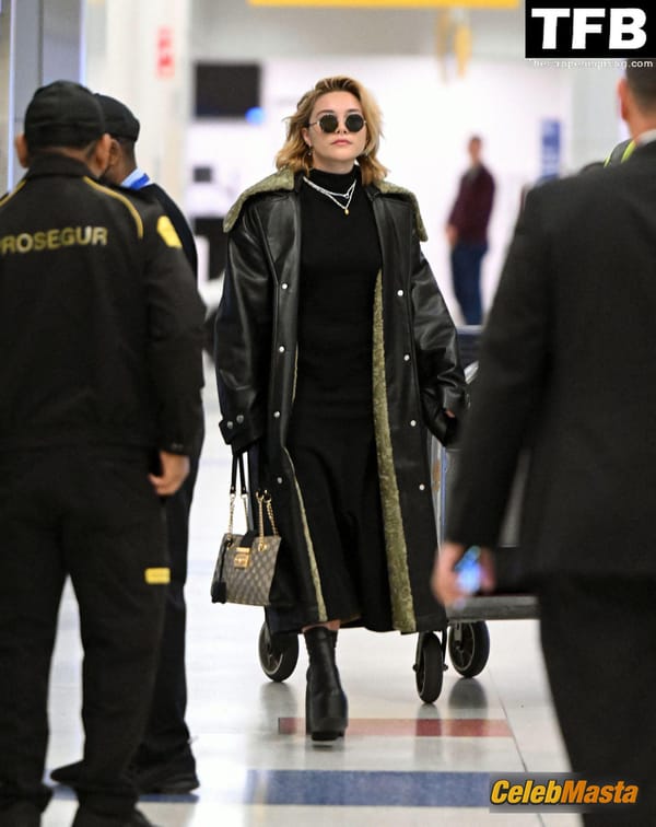 Florence Pugh Seen Showing Off Her Pokies At The JFK Airport In NYC photo 7