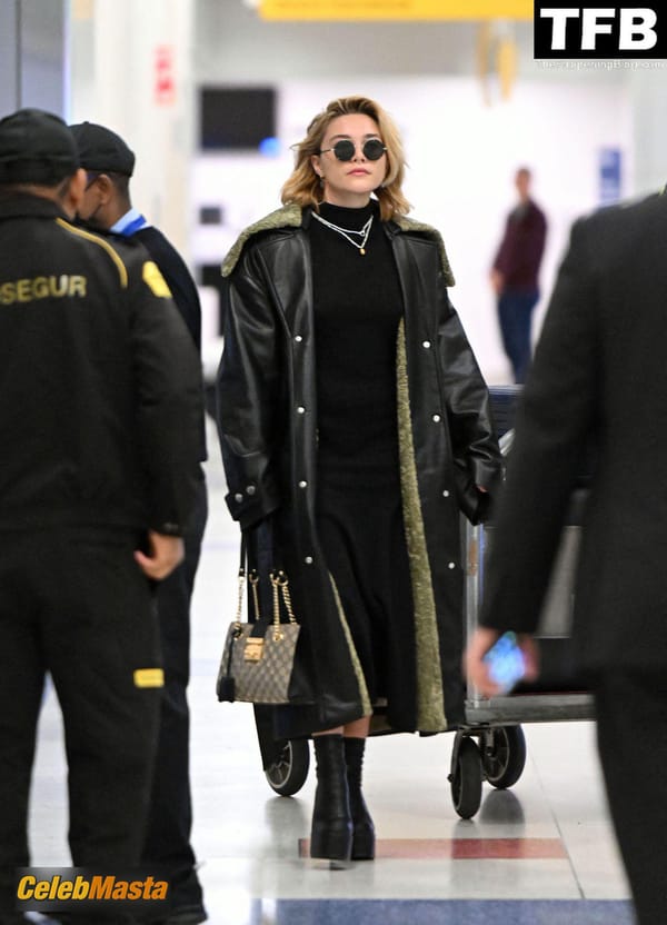 Florence Pugh Seen Showing Off Her Pokies At The JFK Airport In NYC photo 9