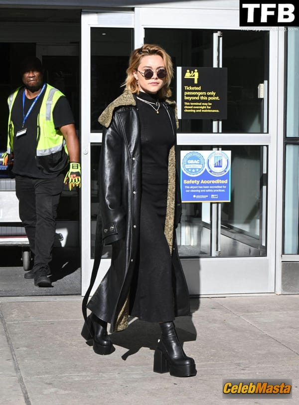 Florence Pugh Seen Showing Off Her Pokies At The JFK Airport In NYC photo 10