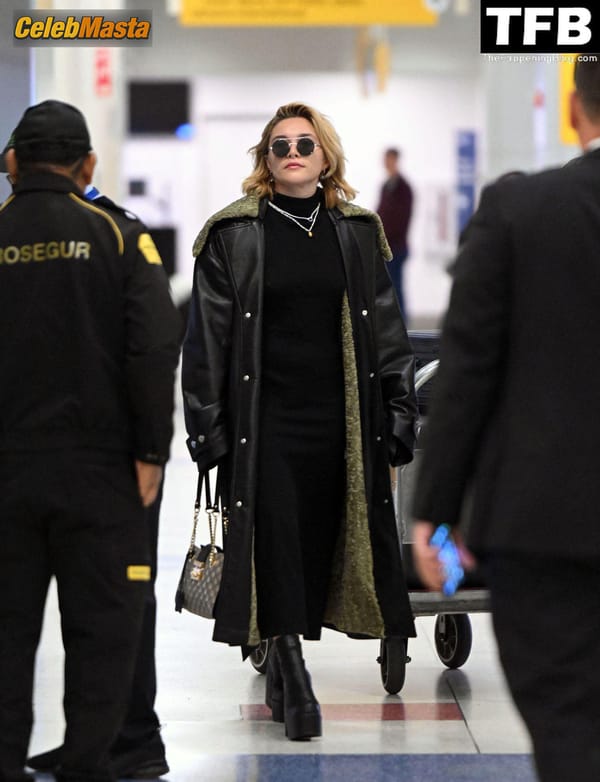 Florence Pugh Seen Showing Off Her Pokies At The JFK Airport In NYC photo 11