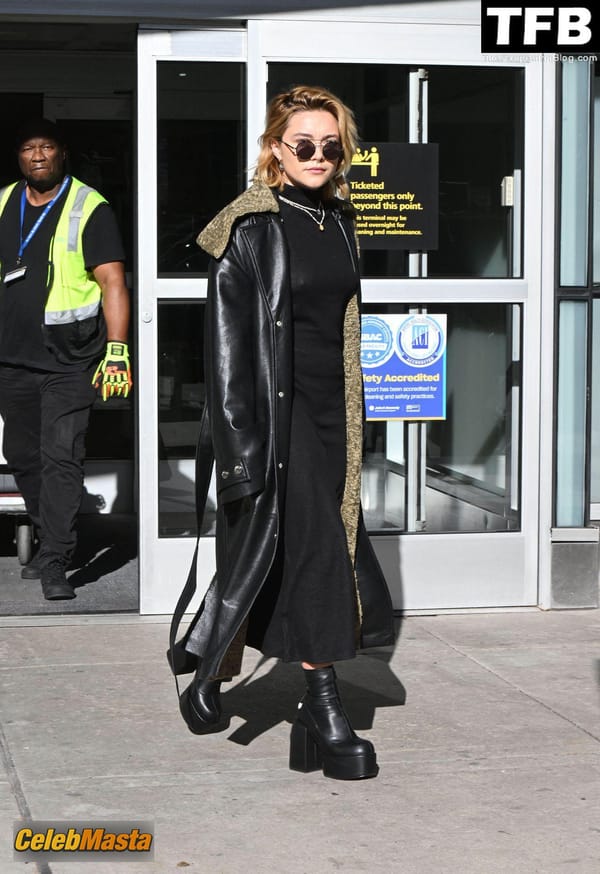 Florence Pugh Seen Showing Off Her Pokies At The JFK Airport In NYC photo 12