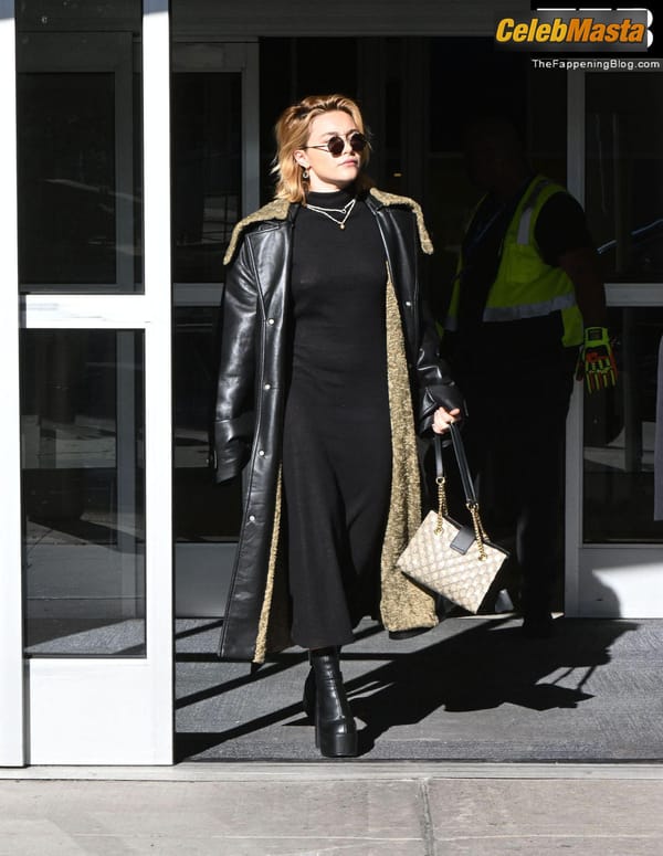 Florence Pugh Seen Showing Off Her Pokies At The JFK Airport In NYC photo 13
