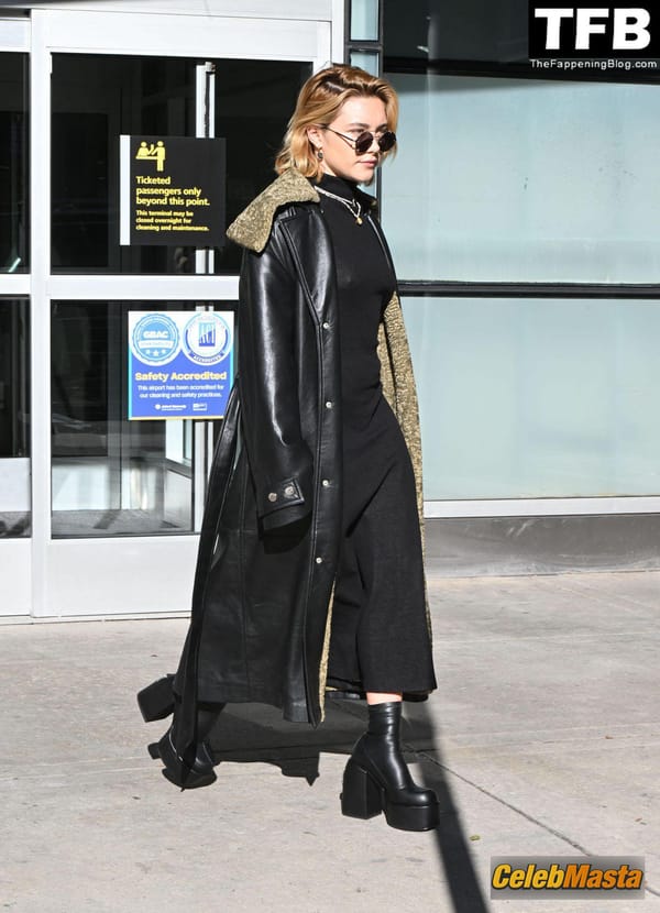 Florence Pugh Seen Showing Off Her Pokies At The JFK Airport In NYC photo 14