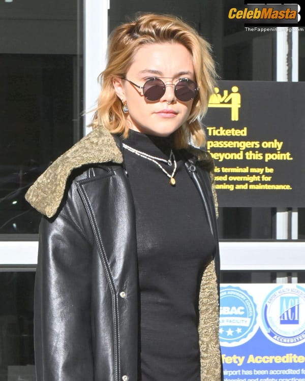 Florence Pugh Seen Showing Off Her Pokies At The JFK Airport In NYC photo 16