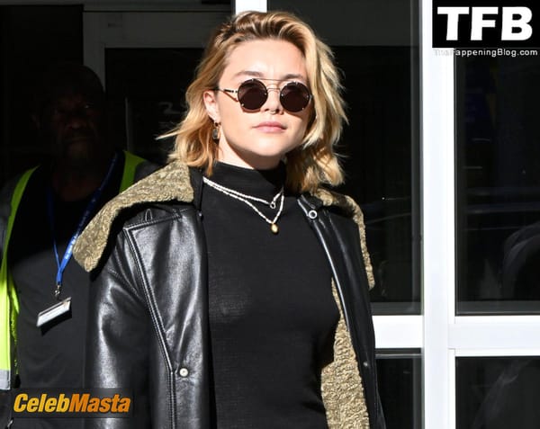 Florence Pugh Seen Showing Off Her Pokies At The JFK Airport In NYC photo 20