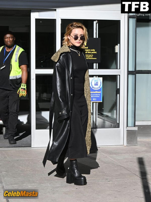 Florence Pugh Seen Showing Off Her Pokies At The JFK Airport In NYC photo 23