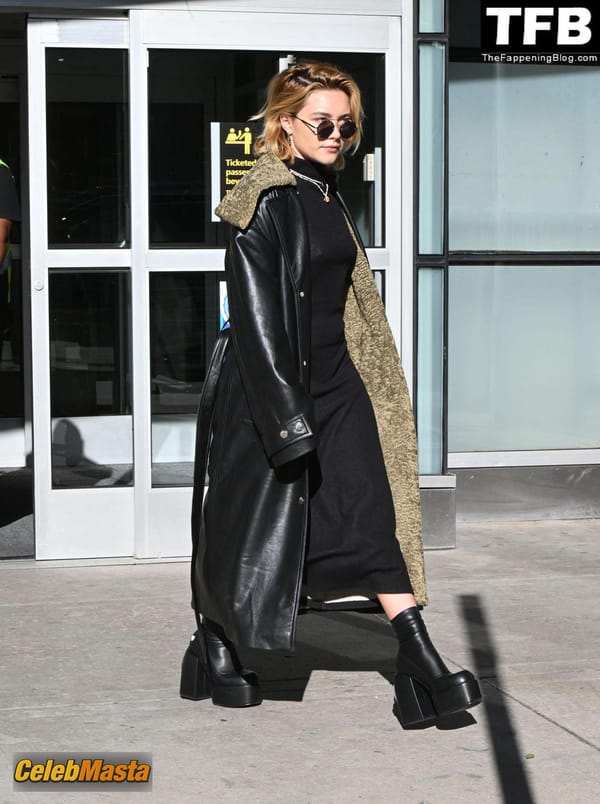 Florence Pugh Seen Showing Off Her Pokies At The JFK Airport In NYC photo 25