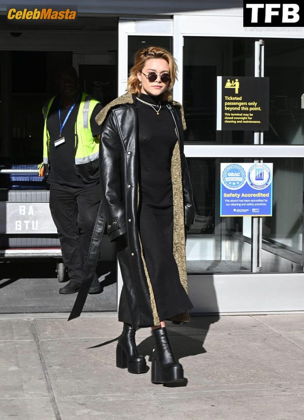 Florence Pugh Seen Showing Off Her Pokies At The JFK Airport In NYC photo 27